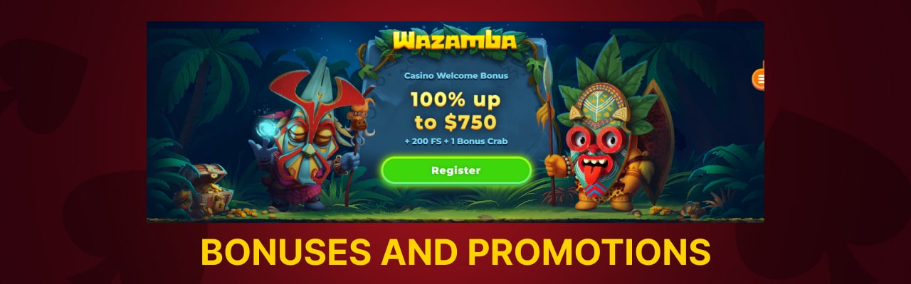 Wazamba bonuses and promotions